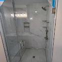 Tile walk in shower install 